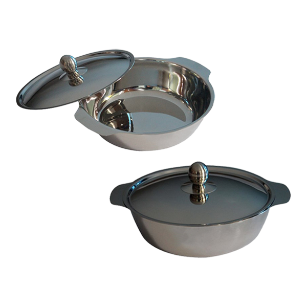 Two Handle SS Pot with SS Lid 22 CM