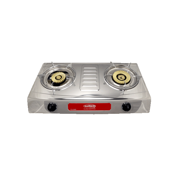 GAS STOVE SS Body Double Iron Burner  - (100+100MM) - LPG