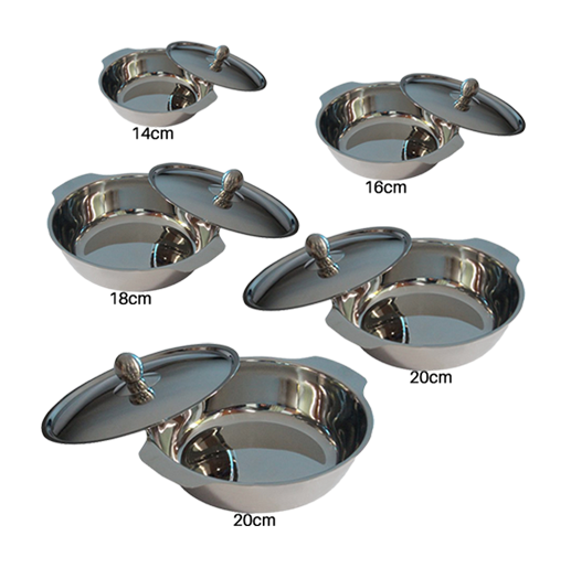 Two Handle SS Pot with SS Lid 20 CM